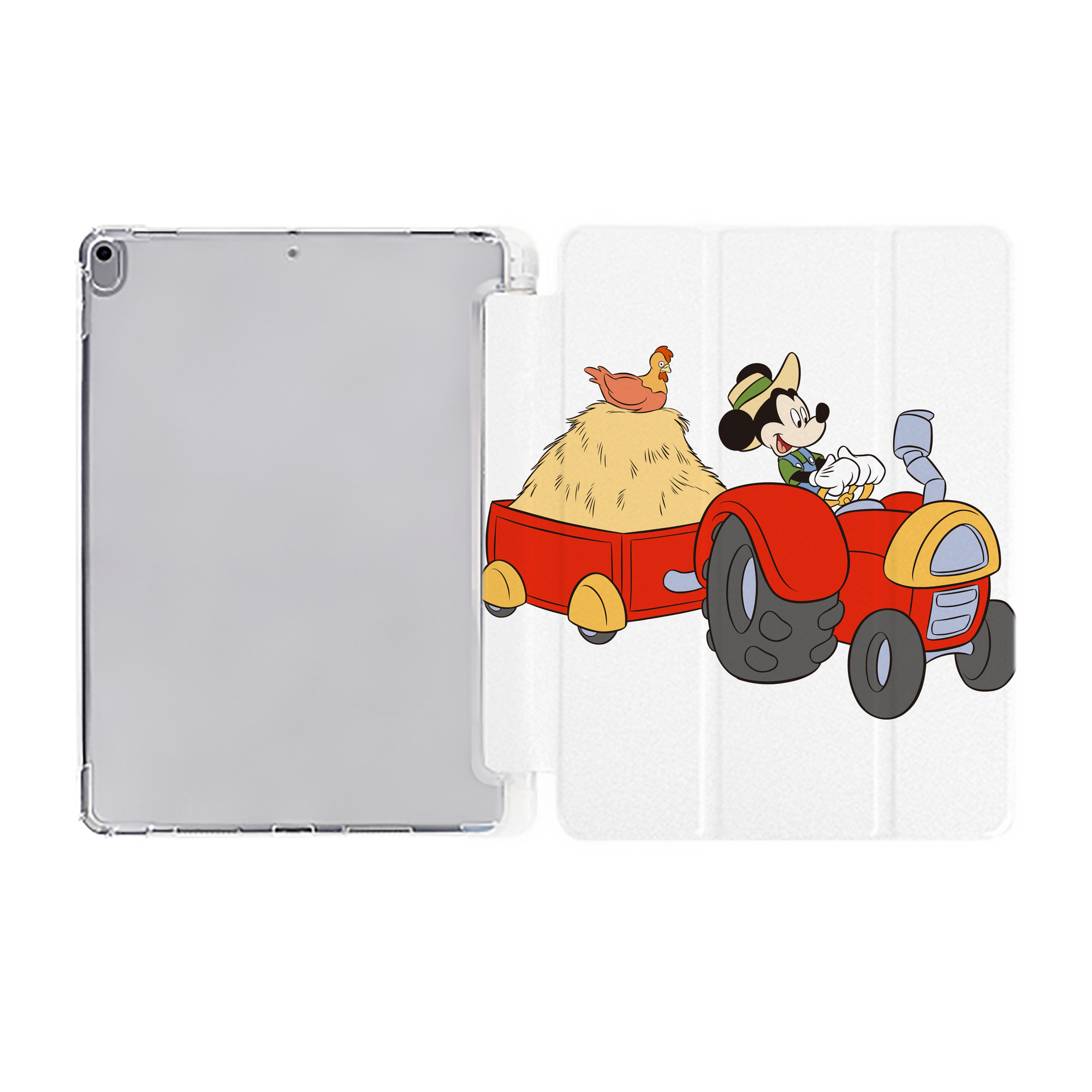 （画像用） ミッキーマウス Mickey Mouse IPad ケース ペン収納付き 三つ折りスタンド PUレザー×シリコン 対応機種9.5/10.5/10.9インチ